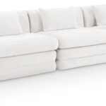 Stellar 114" Chenille Fabric Upholstered 3pc. Modular Sofa