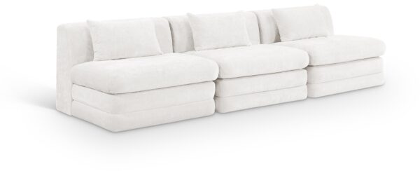 Stellar 114" Chenille Fabric Upholstered 3pc. Modular Sofa