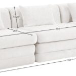 Stellar 114" Chenille Fabric Upholstered 3pc. Modular Sofa