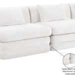 Stellar 114" Chenille Fabric Upholstered 3pc. Modular Sofa