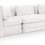 Stellar 114" Chenille Fabric Upholstered 3pc. Modular Sofa
