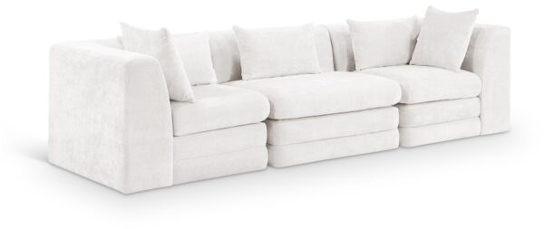 Stellar 114" Chenille Fabric Upholstered 3pc. Modular Sofa