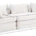 Stellar 114" Chenille Fabric Upholstered 3pc. Modular Sofa