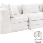 Stellar 114" Chenille Fabric Upholstered 3pc. Modular Sofa