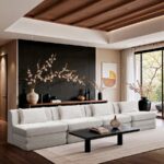 Stellar 152" Chenille Fabric Upholstered 4pc. Modular Sofa