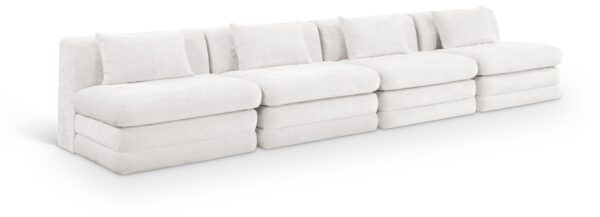 Stellar 152" Chenille Fabric Upholstered 4pc. Modular Sofa