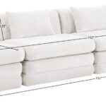 Stellar 152" Chenille Fabric Upholstered 4pc. Modular Sofa