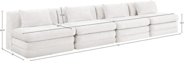 Stellar 152" Chenille Fabric Upholstered 4pc. Modular Sofa