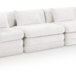 Stellar 152" Chenille Fabric Upholstered 4pc. Modular Sofa