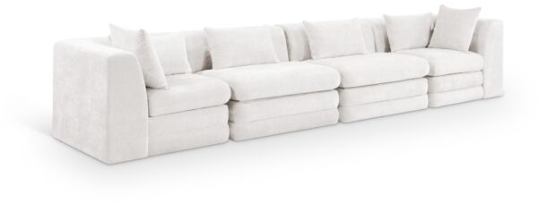 Stellar 152" Chenille Fabric Upholstered 4pc. Modular Sofa