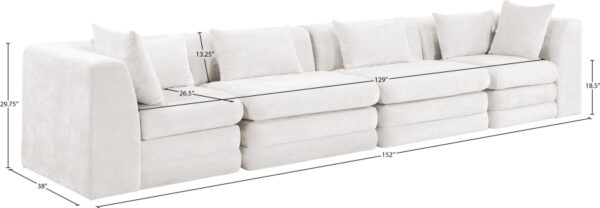 Stellar 152" Chenille Fabric Upholstered 4pc. Modular Sofa