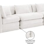 Stellar 152" Chenille Fabric Upholstered 4pc. Modular Sofa