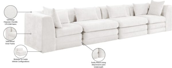Stellar 152" Chenille Fabric Upholstered 4pc. Modular Sofa