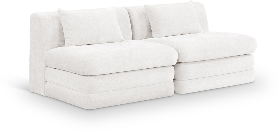 Stellar 76" Chenille Fabric Upholstered 2pc. Modular Loveseat