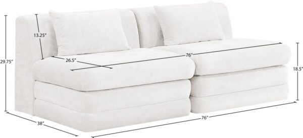 Stellar 76" Chenille Fabric Upholstered 2pc. Modular Loveseat