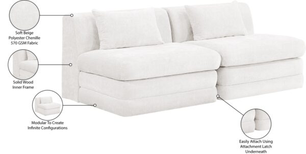 Stellar 76" Chenille Fabric Upholstered 2pc. Modular Loveseat