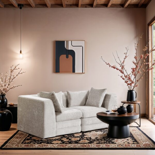 Stellar 76" Chenille Fabric Upholstered 2pc. Modular Loveseat