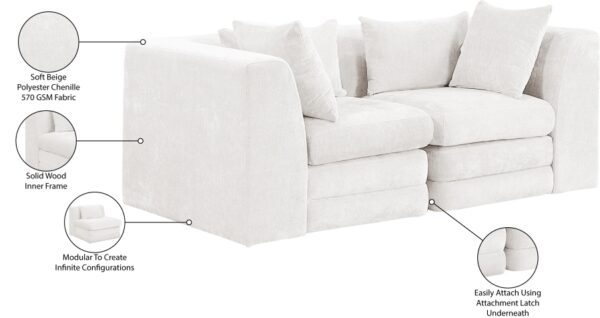 Stellar 76" Chenille Fabric Upholstered 2pc. Modular Loveseat