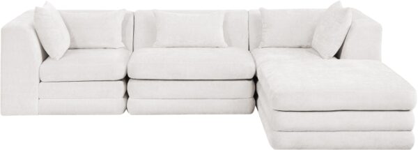 Stellar 114" Chenille Fabric Upholstered 4Pc. Modular Sectional