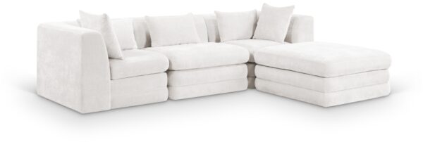 Stellar 114" Chenille Fabric Upholstered 4Pc. Modular Sectional