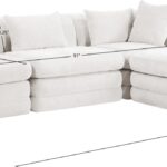 Stellar 114" Chenille Fabric Upholstered 4Pc. Modular Sectional