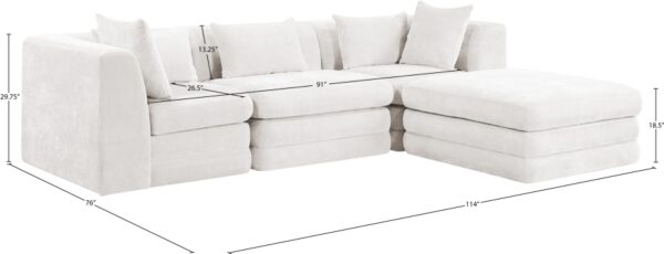 Stellar 114" Chenille Fabric Upholstered 4Pc. Modular Sectional