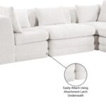 Stellar 114" Chenille Fabric Upholstered 4Pc. Modular Sectional