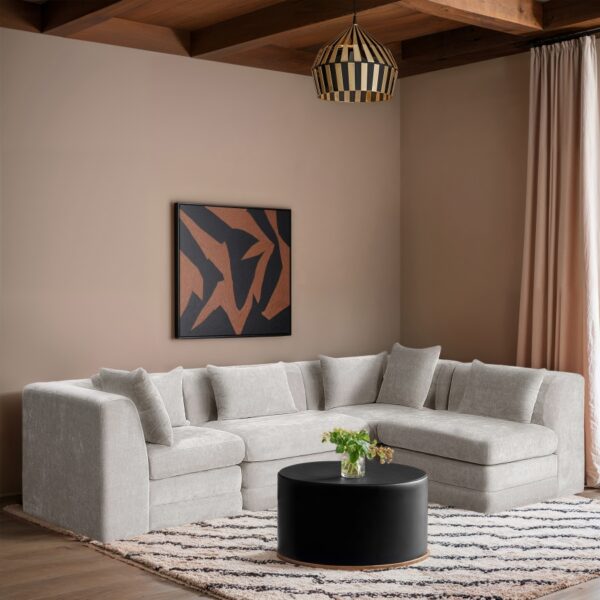 Stellar 114" Chenille Fabric Upholstered 4Pc. Modular Sectional