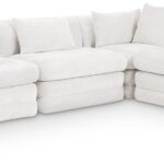 Stellar 114" Chenille Fabric Upholstered 4Pc. Modular Sectional