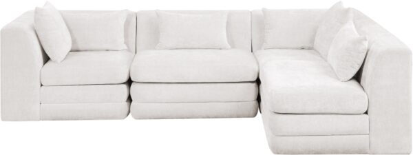 Stellar 114" Chenille Fabric Upholstered 4Pc. Modular Sectional