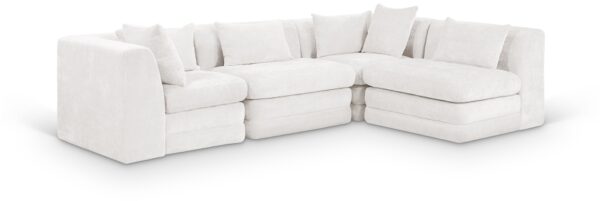 Stellar 114" Chenille Fabric Upholstered 4Pc. Modular Sectional