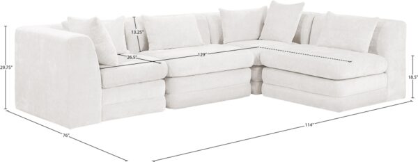 Stellar 114" Chenille Fabric Upholstered 4Pc. Modular Sectional