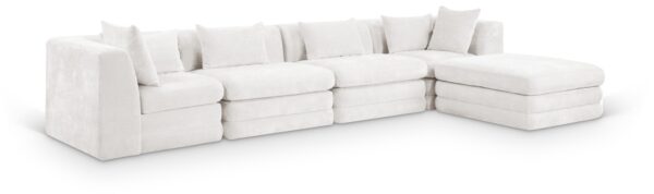 Stellar 152" Chenille Fabric Upholstered 5Pc. Modular Sectional