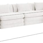 Stellar 152" Chenille Fabric Upholstered 5Pc. Modular Sectional