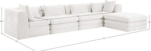 Stellar 152" Chenille Fabric Upholstered 5Pc. Modular Sectional