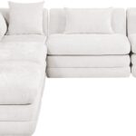 Stellar 114" Chenille Fabric Upholstered 5Pc. Modular Sectional
