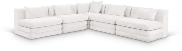 Stellar 114" Chenille Fabric Upholstered 5Pc. Modular Sectional