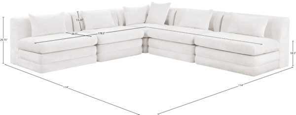 Stellar 114" Chenille Fabric Upholstered 5Pc. Modular Sectional