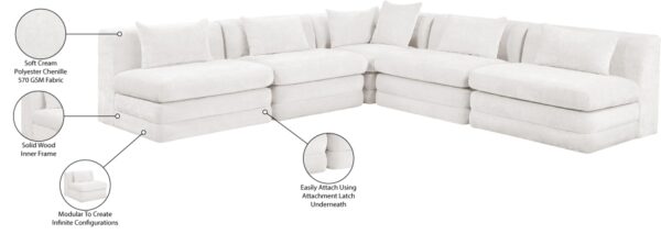 Stellar 114" Chenille Fabric Upholstered 5Pc. Modular Sectional