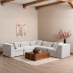Stellar 114" Chenille Fabric Upholstered 5Pc. Modular Sectional