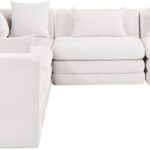 Stellar 114" Chenille Fabric Upholstered 5Pc. Modular Sectional