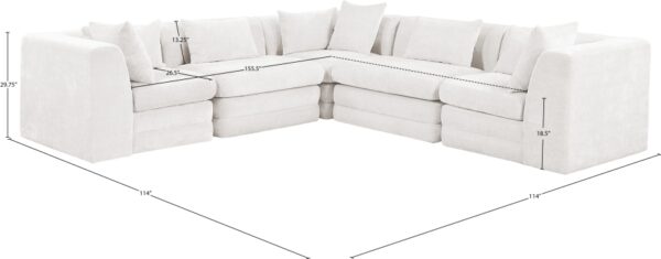 Stellar 114" Chenille Fabric Upholstered 5Pc. Modular Sectional