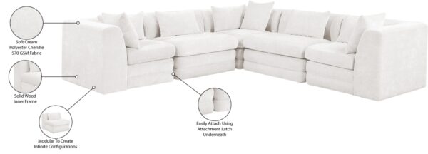 Stellar 114" Chenille Fabric Upholstered 5Pc. Modular Sectional