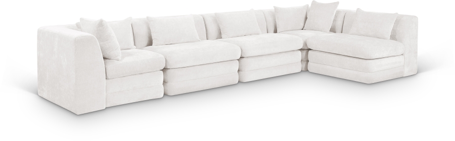 Stellar 152" Chenille Fabric Upholstered 5Pc. Modular Sectional