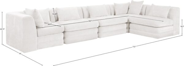 Stellar 152" Chenille Fabric Upholstered 5Pc. Modular Sectional