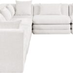 Stellar 152" Chenille Fabric Upholstered 6Pc. Modular Sectional
