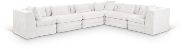 Stellar 152" Chenille Fabric Upholstered 6Pc. Modular Sectional