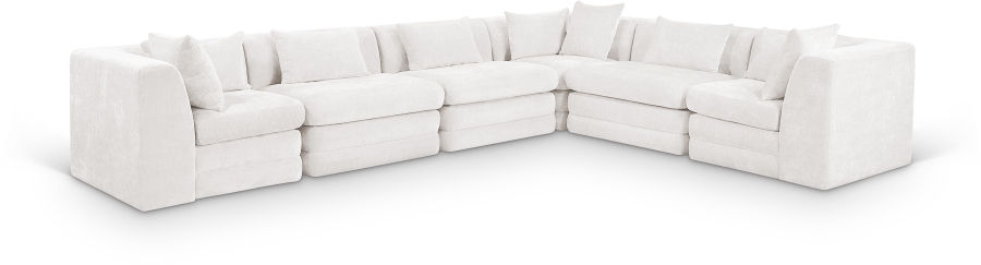 Stellar 152" Chenille Fabric Upholstered 6Pc. Modular Sectional