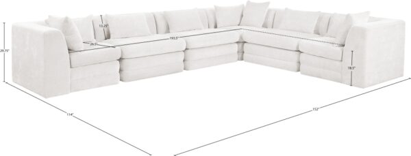 Stellar 152" Chenille Fabric Upholstered 6Pc. Modular Sectional