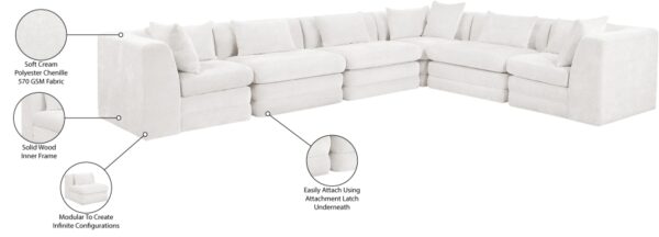 Stellar 152" Chenille Fabric Upholstered 6Pc. Modular Sectional
